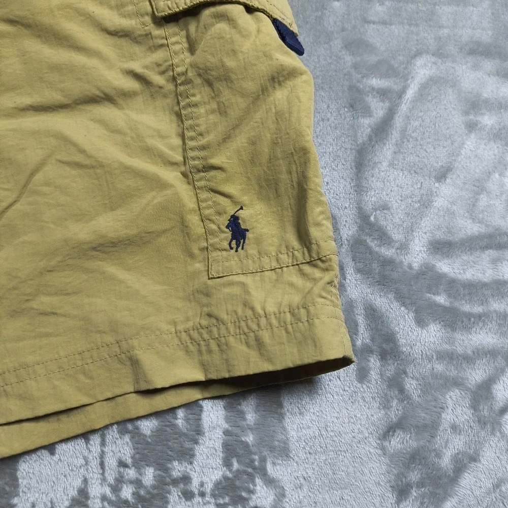 Vintage Polo Ralph Lauren Cargo Swim Trunks Men 37 Brown Surf Board Shorts Lined
